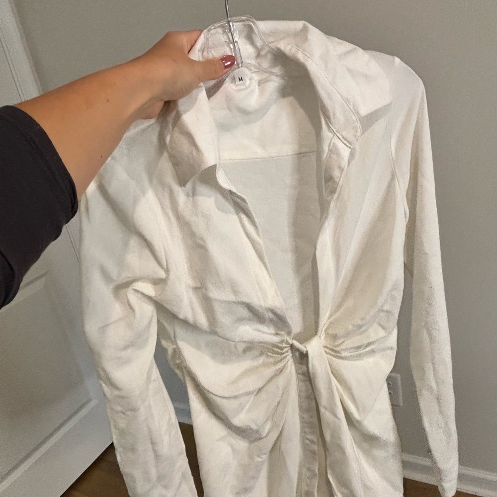 SHEIN White Ruched Blouse - Picture 2 of 2